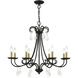 Daphne 8 Light 29.75 inch Black with Antique Brass Finish Accents Chandelier Ceiling Light in Black with Antique Brass Accents, Large