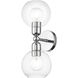 Downtown 2 Light 7 inch Polished Chrome Vanity Sconce Wall Light, Sphere