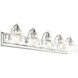 Birmingham 5 Light 36 inch Polished Chrome Vanity Sconce Wall Light