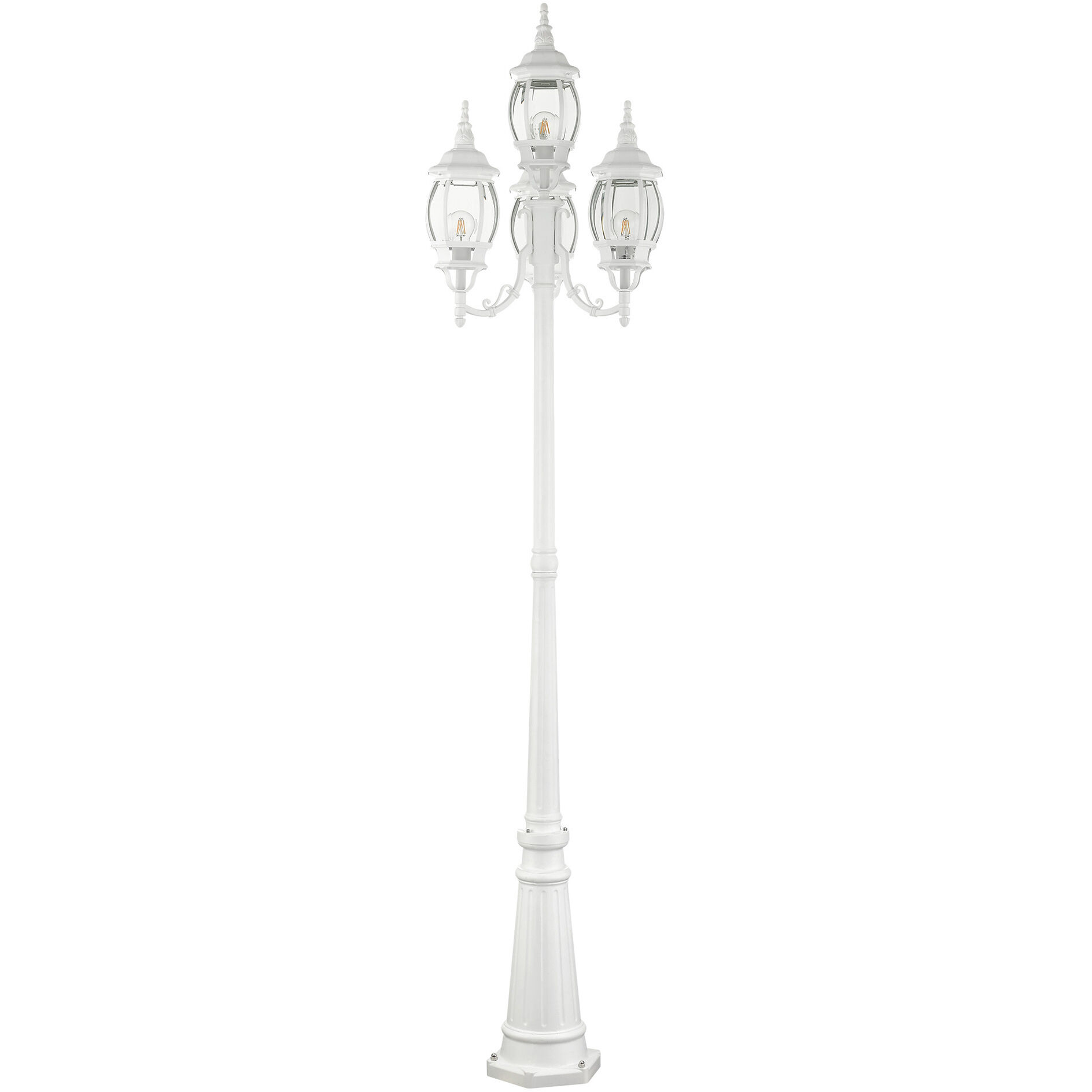 Frontenac 4 Light 93 inch Textured White Outdoor Post Light