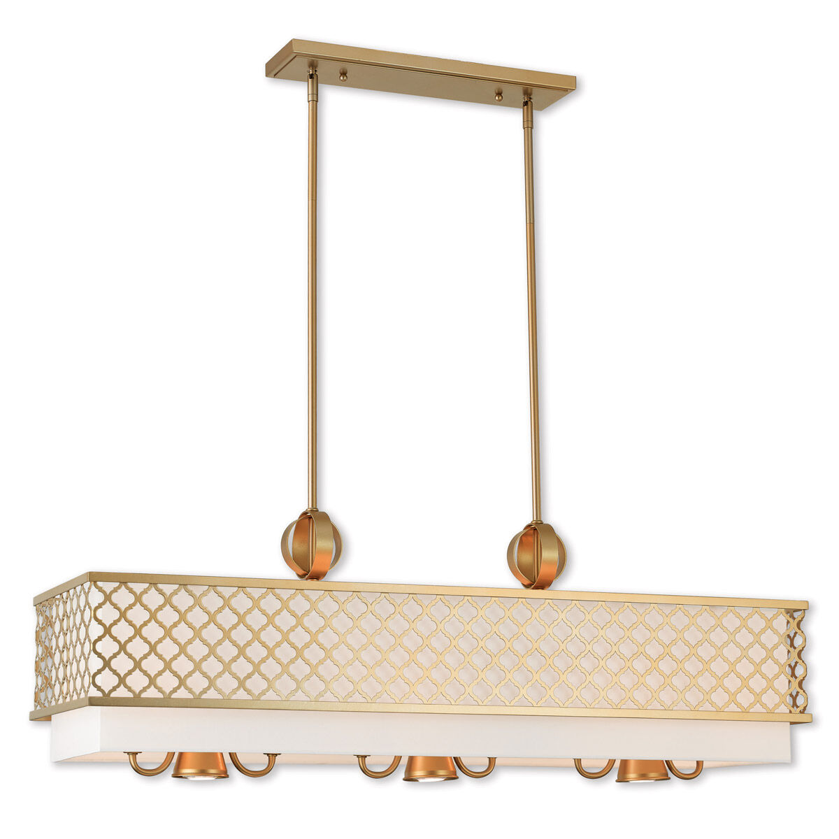 Arabesque 9 Light 40 inch Soft Gold Linear Chandelier Ceiling Light