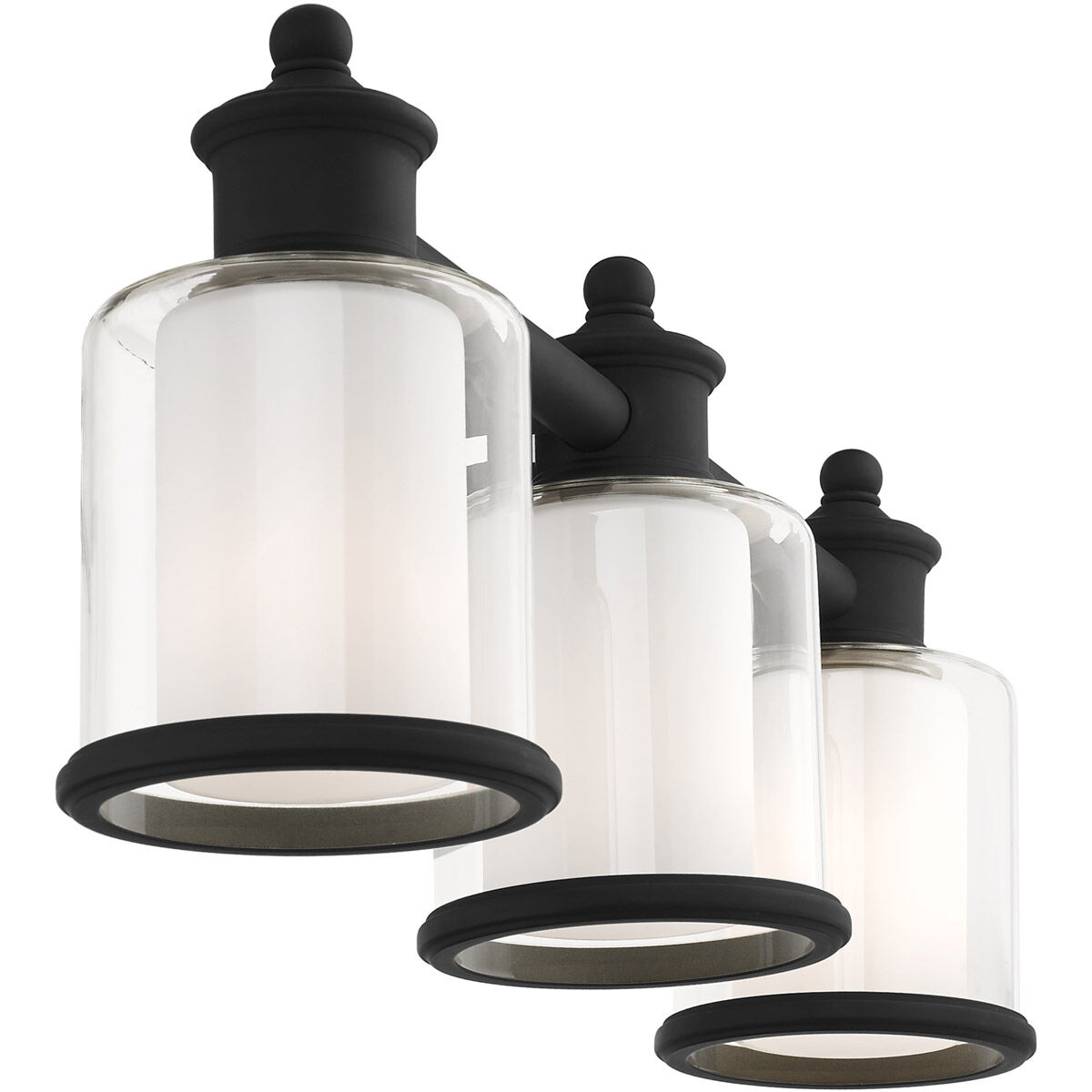 Middlebush 3 Light 24 inch Black Vanity Sconce Wall Light