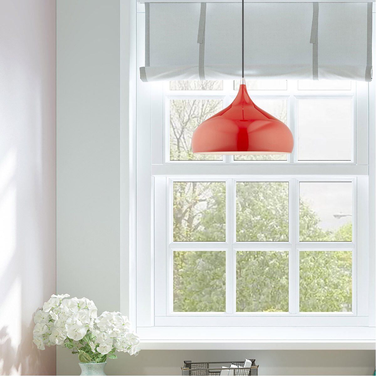 Allison 1 Light 13.75 inch Shiny Red Mini Pendant Ceiling Light