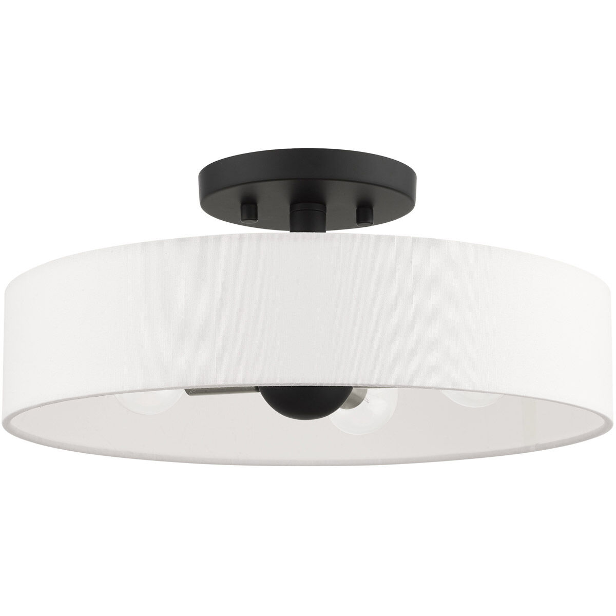 Venlo 4 Light 14 inch Black with Brushed Nickel Accents Semi Flush Ceiling Light