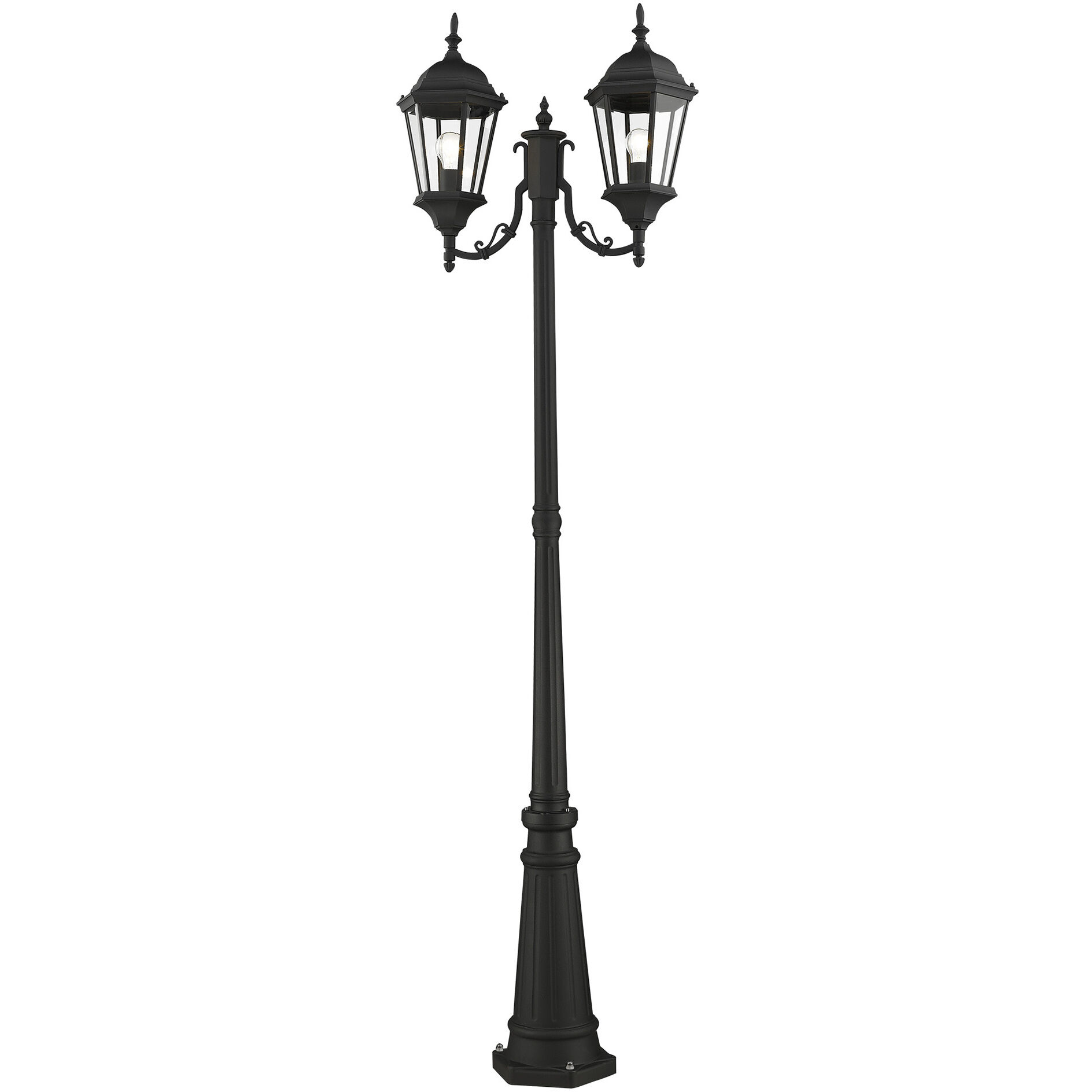 Hamilton 2 Light 86 inch Textured Black Outdoor Post Light