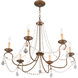 Pennington 6 Light 28 inch Hand Applied Venetian Golden Bronze Chandelier Ceiling Light