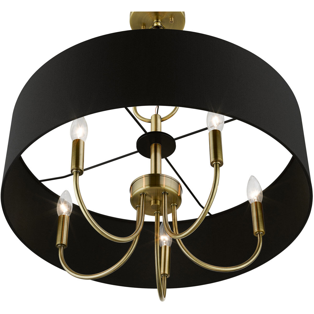 Huntington 5 Light 23 inch Antique Brass Pendant Chandelier Ceiling Light