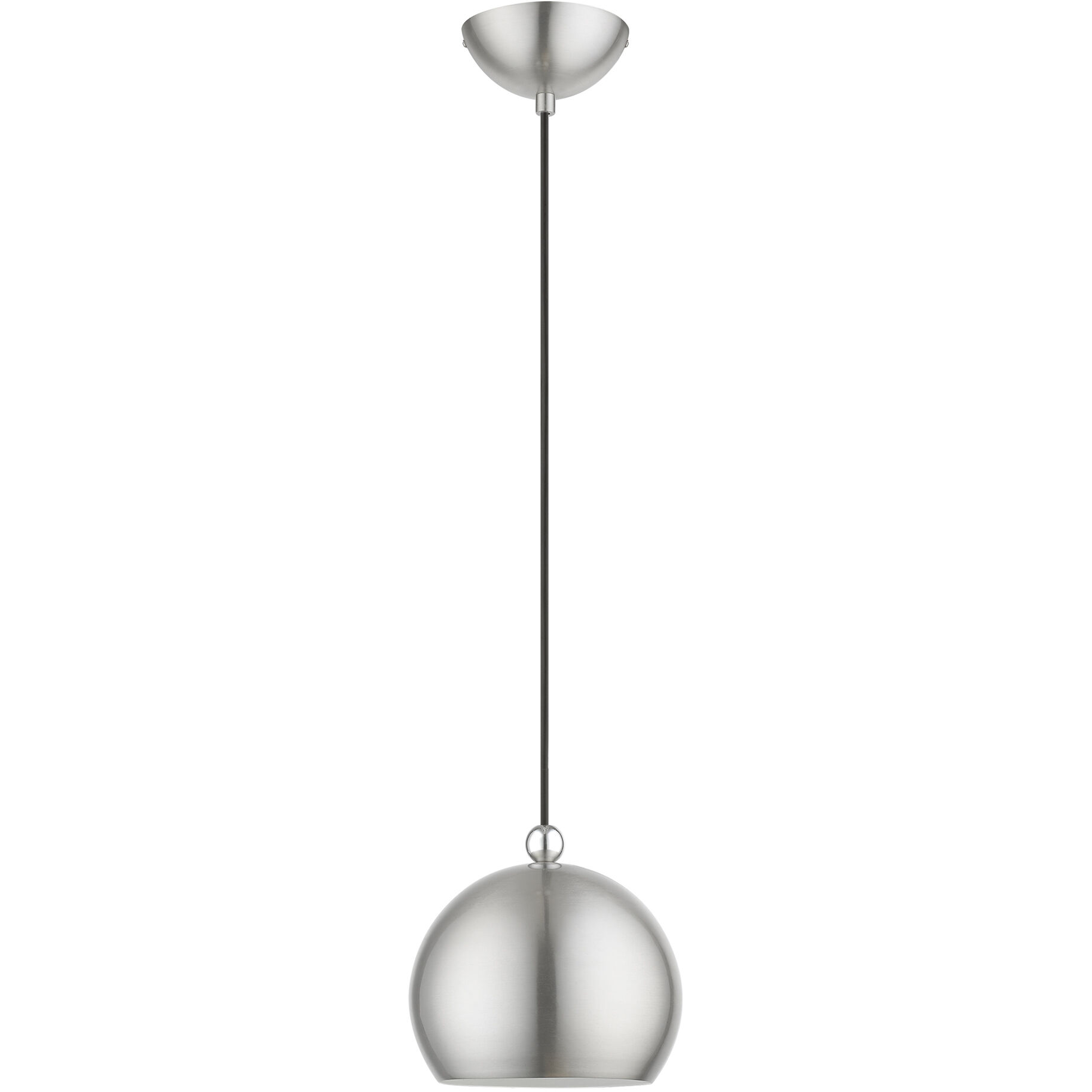 Stockton 1 Light 8 inch Brushed Nickel with Polished Chrome Accents Mini Pendant Ceiling Light, Globe