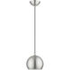 Stockton 1 Light 8 inch Brushed Nickel with Polished Chrome Accents Mini Pendant Ceiling Light, Globe