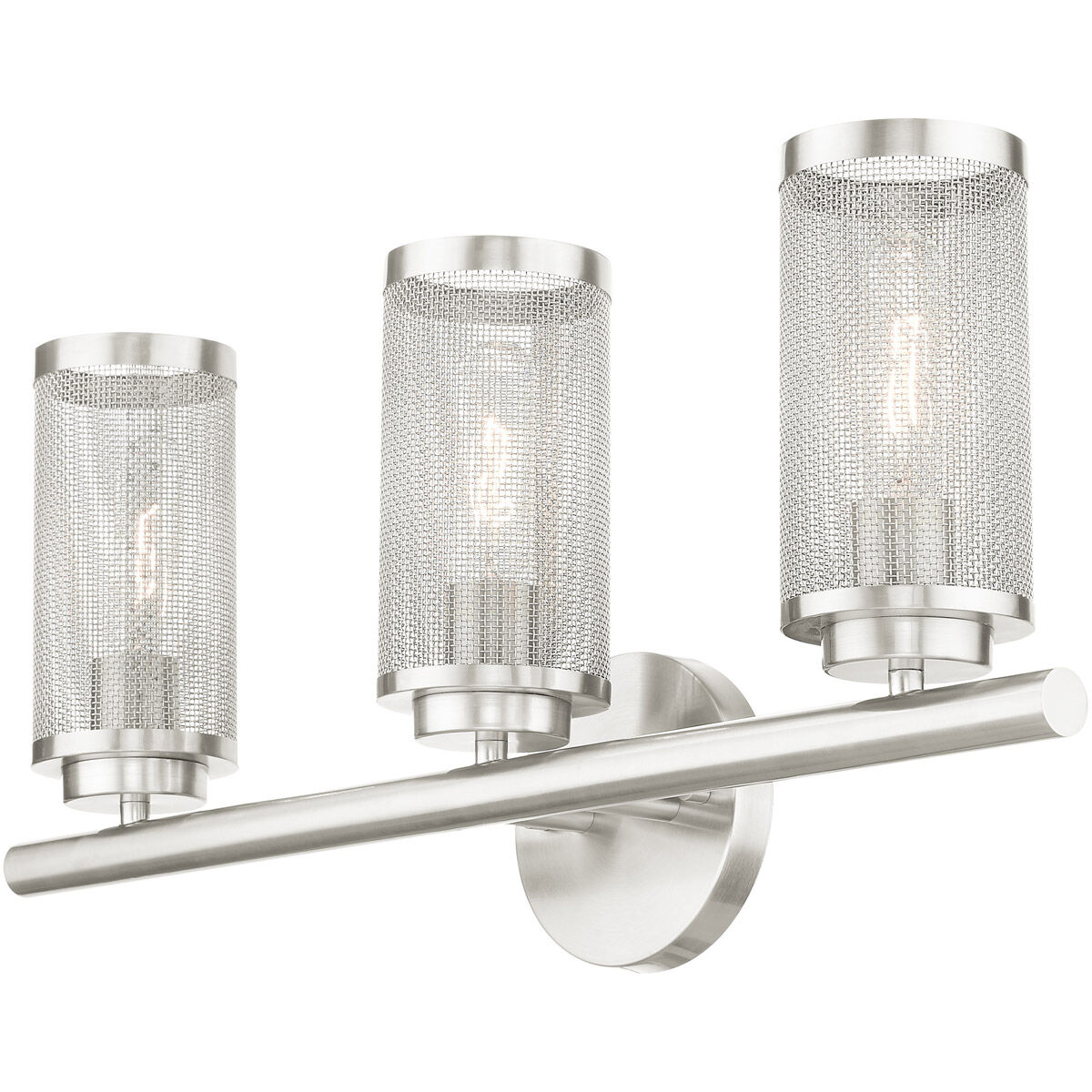 Industro 3 Light 24 inch Brushed Nickel Vanity Sconce Wall Light