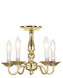 Williamsburgh 5 Light 13 inch Polished Brass Convertible Mini Chandelier/Ceiling Mount Ceiling Light