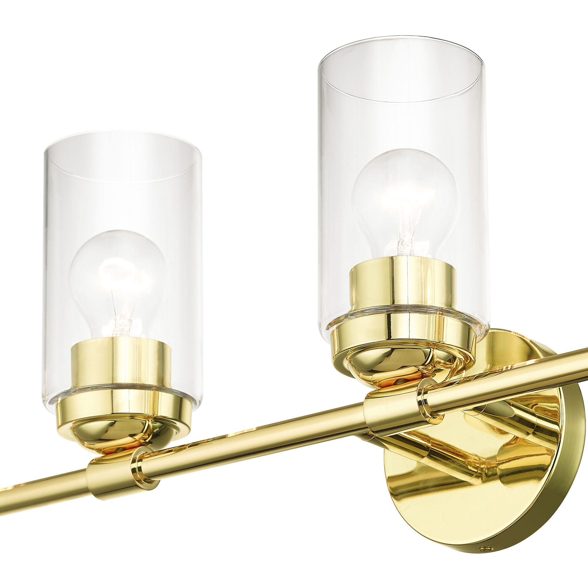 Whittier 5 Light 35 inch Polished Brass Vanity Wall Sconce Wall Light, Large