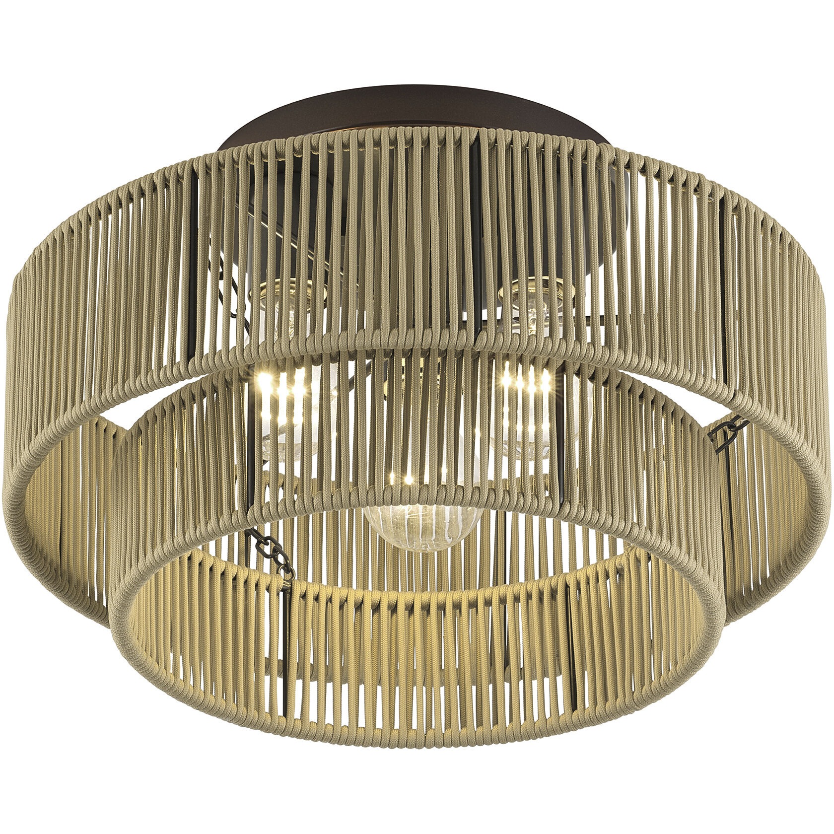 Acordia 3 Light 15 inch English Bronze Semi Flush Mount Ceiling Light, Large