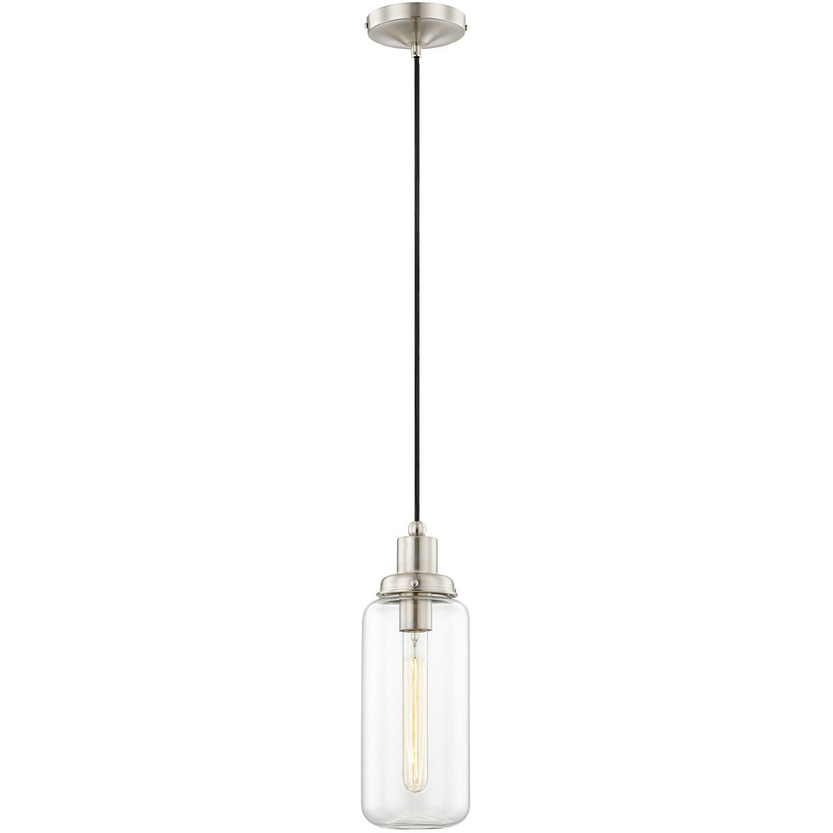Art Glass 1 Light 5 inch Brushed Nickel Mini Pendant Ceiling Light