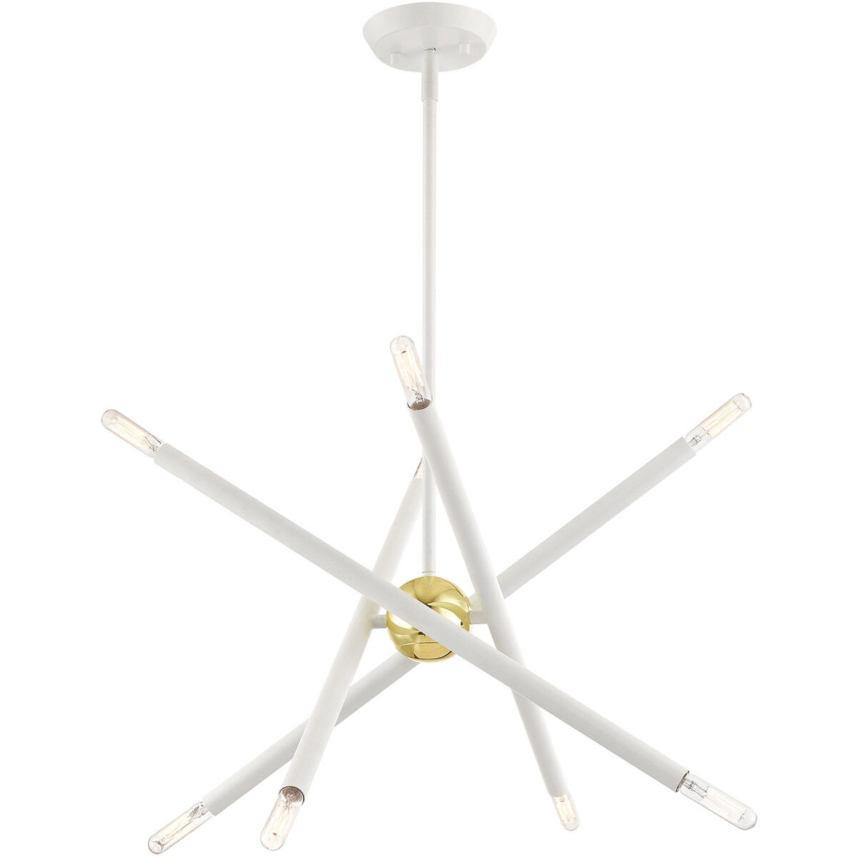 Soho 8 Light 20 inch White with Polished Brass Accents Chandelier Ceiling Light