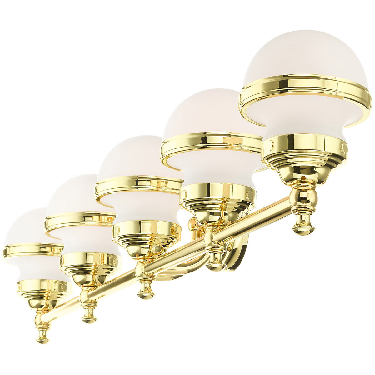 Oldwick 5 Light 43 inch Polished Brass Vanity Sconce Wall Light