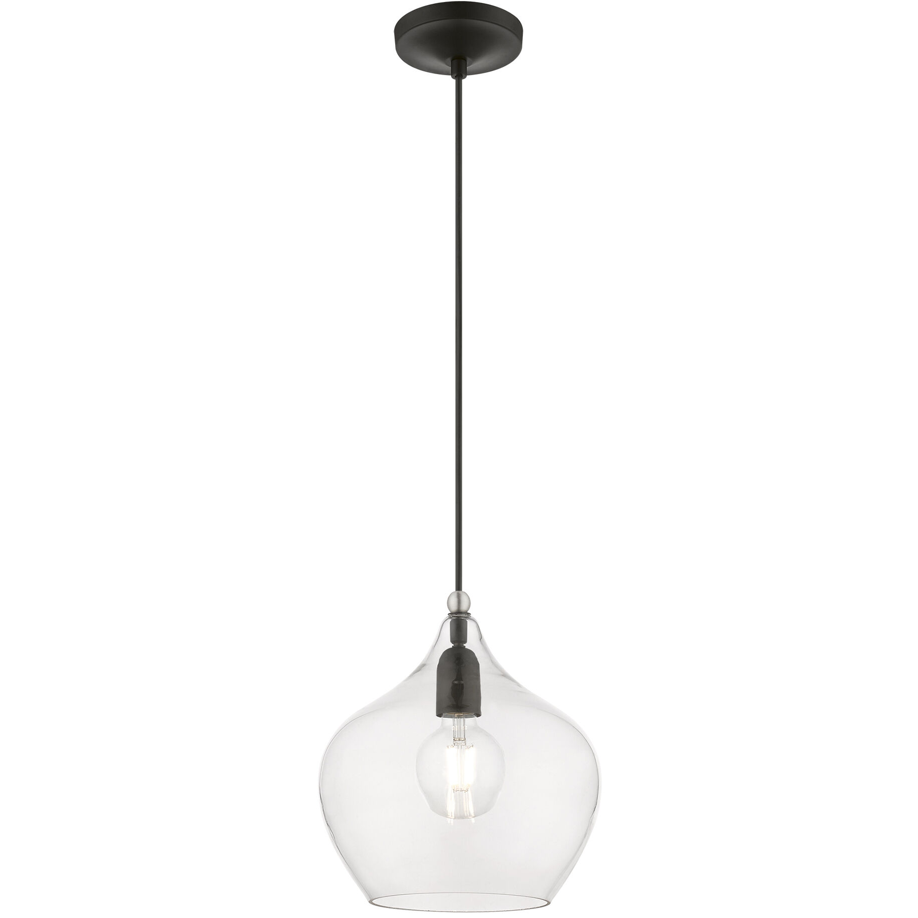 Aldrich 1 Light 10 inch Black with Brushed Nickel Accent Pendant Ceiling Light
