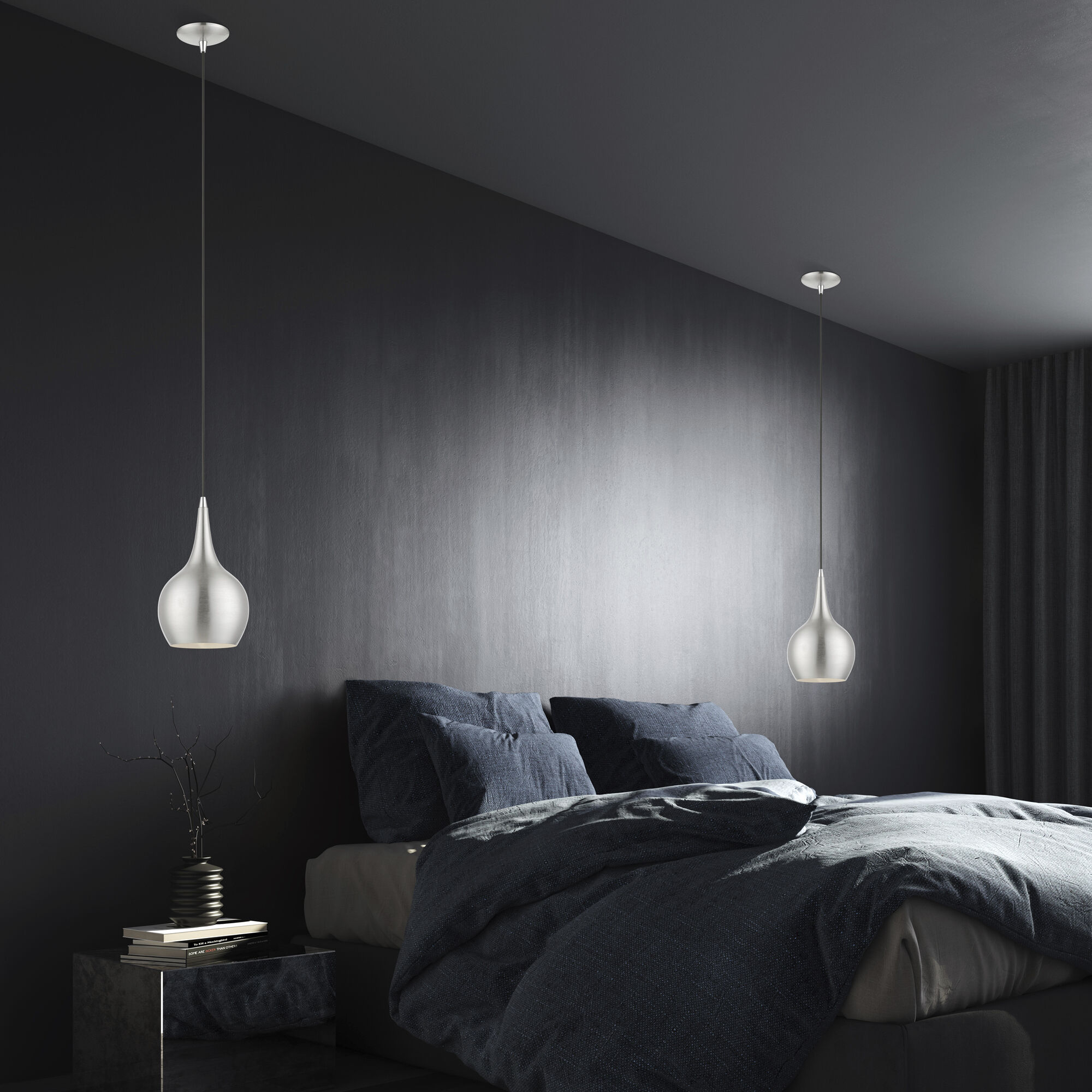 Andes 1 Light 7.75 inch Brushed Nickel with Polished Chrome Accents Mini Pendant Ceiling Light