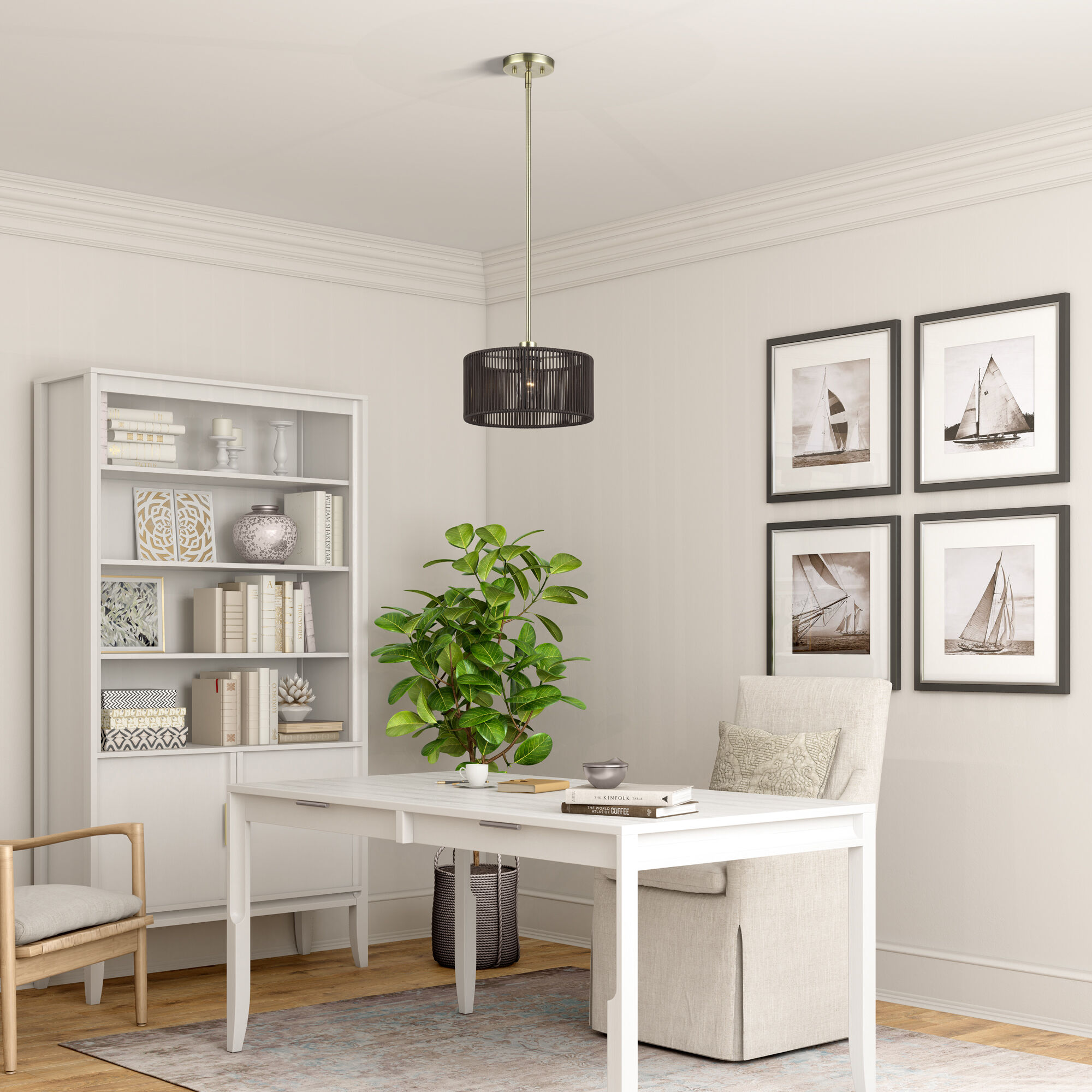 Acordia 1 Light 12 inch Antique Brass Pendant Ceiling Light