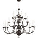 Williamsburgh 20 Light 36 inch Bronze Chandelier Ceiling Light