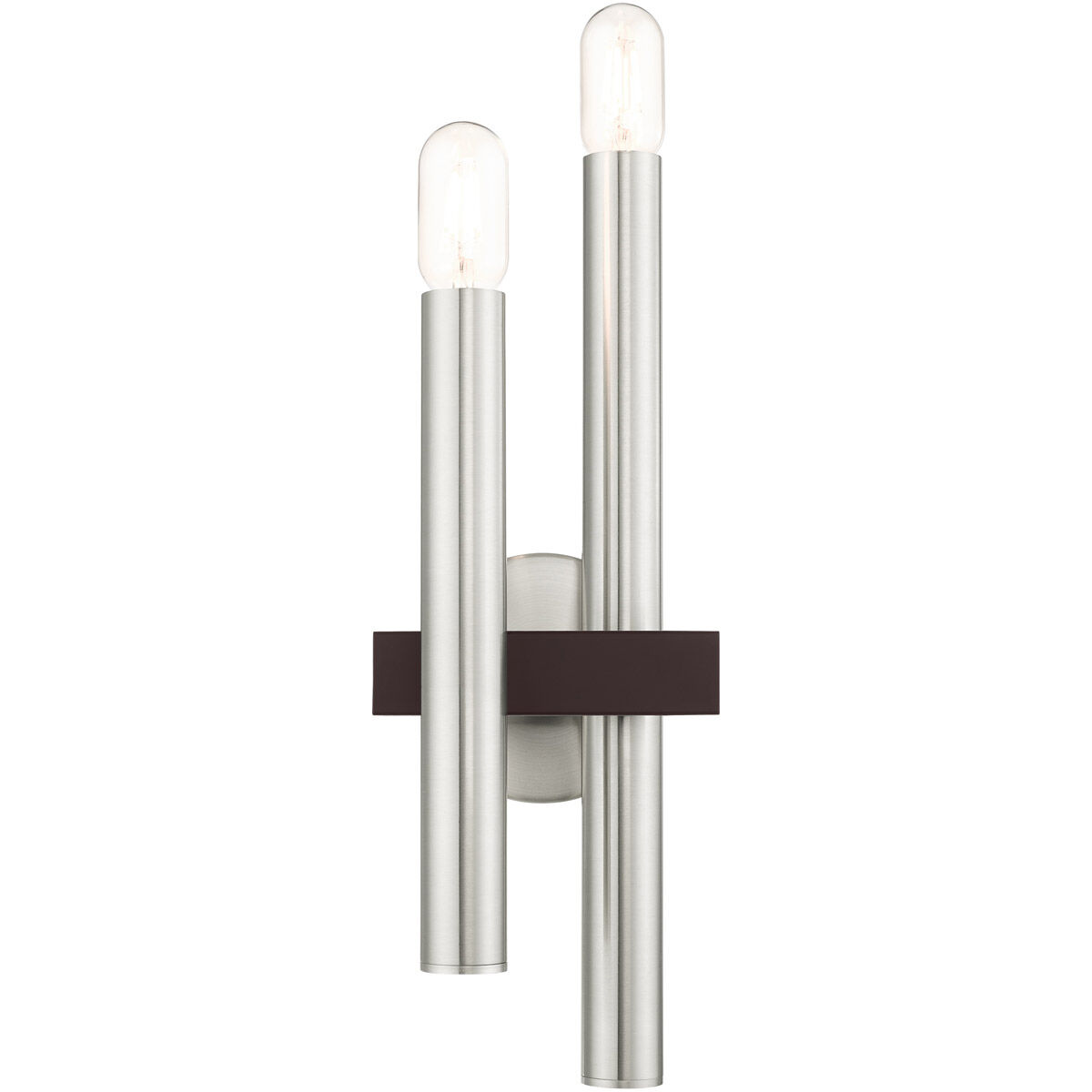 Helsinki 2 Light 7 inch Brushed Nickel with Bronze Accents Sconce Wall Light