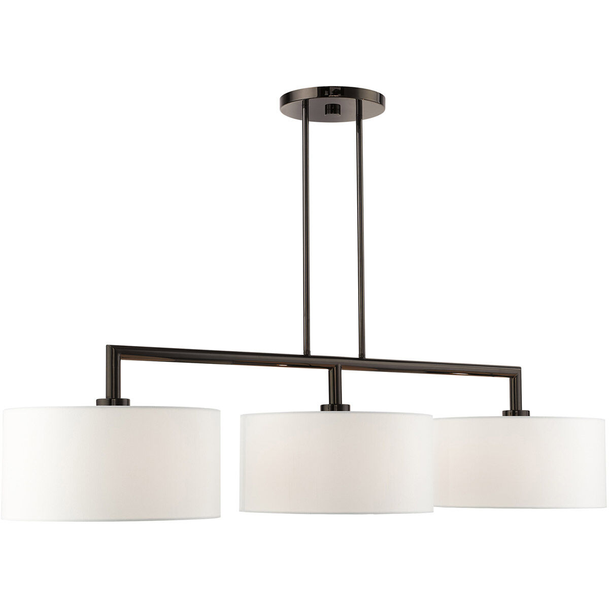 Meridian 3 Light 51 inch Black Chrome Linear Chandelier Ceiling Light