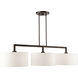Meridian 3 Light 51 inch Black Chrome Linear Chandelier Ceiling Light