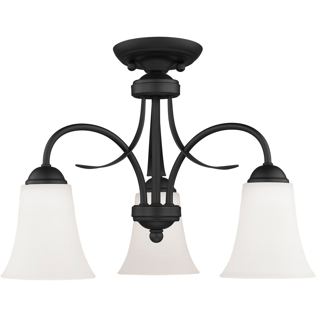 Ridgedale 3 Light 18 inch Black Convertible Dinette Chandelier/Ceiling Mount Ceiling Light