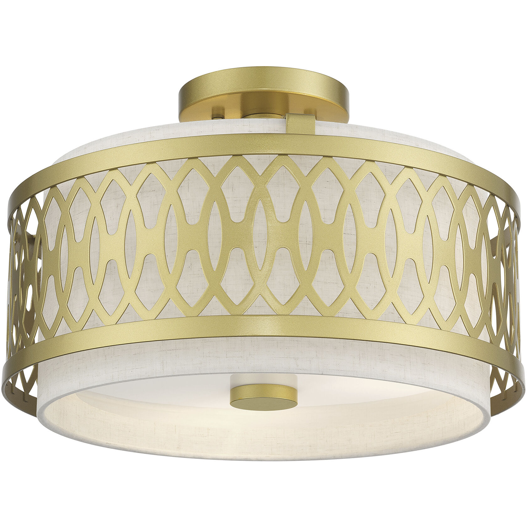 Vistaview 3 Light 15 inch Soft Gold Semi-Flush Ceiling Light