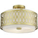 Vistaview 3 Light 15 inch Soft Gold Semi-Flush Ceiling Light