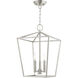 Devone 3 Light 13 inch Brushed Nickel Convertible Semi Flush/Lantern Ceiling Light