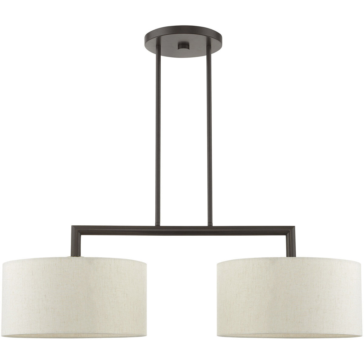 Meridian 2 Light 35 inch English Bronze Linear Chandelier Ceiling Light