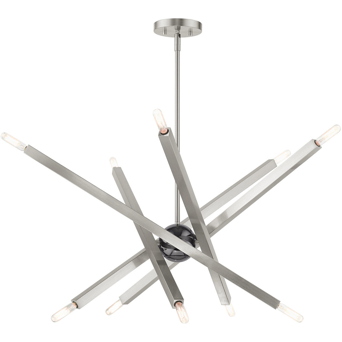 Monaco 10 Light 32 inch Brushed Nickel Chandelier Ceiling Light