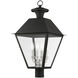 Mansfield 4 Light 28 inch Black Outdoor Post Top Lantern