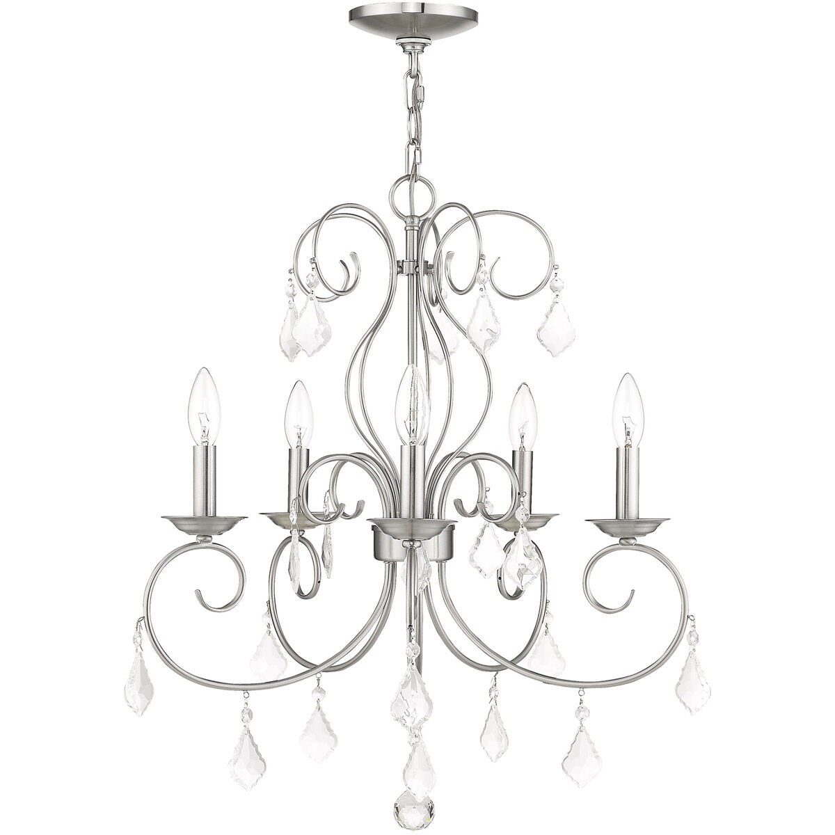 Donatella 5 Light 22 inch Brushed Nickel Chandelier Ceiling Light