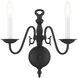 Williamsburg 2 Light 13 inch Black Sconce Wall Light
