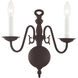 Williamsburgh 2 Light 13 inch Bronze Wall Sconce Wall Light