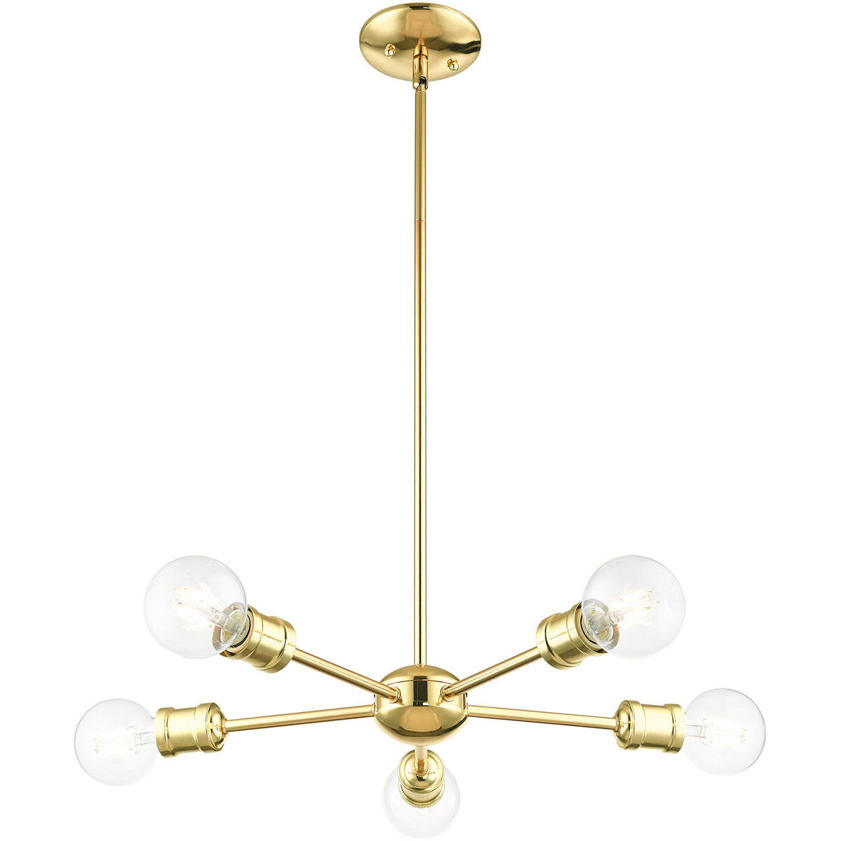 Lansdale 5 Light 19 inch Polished Brass Chandelier Ceiling Light