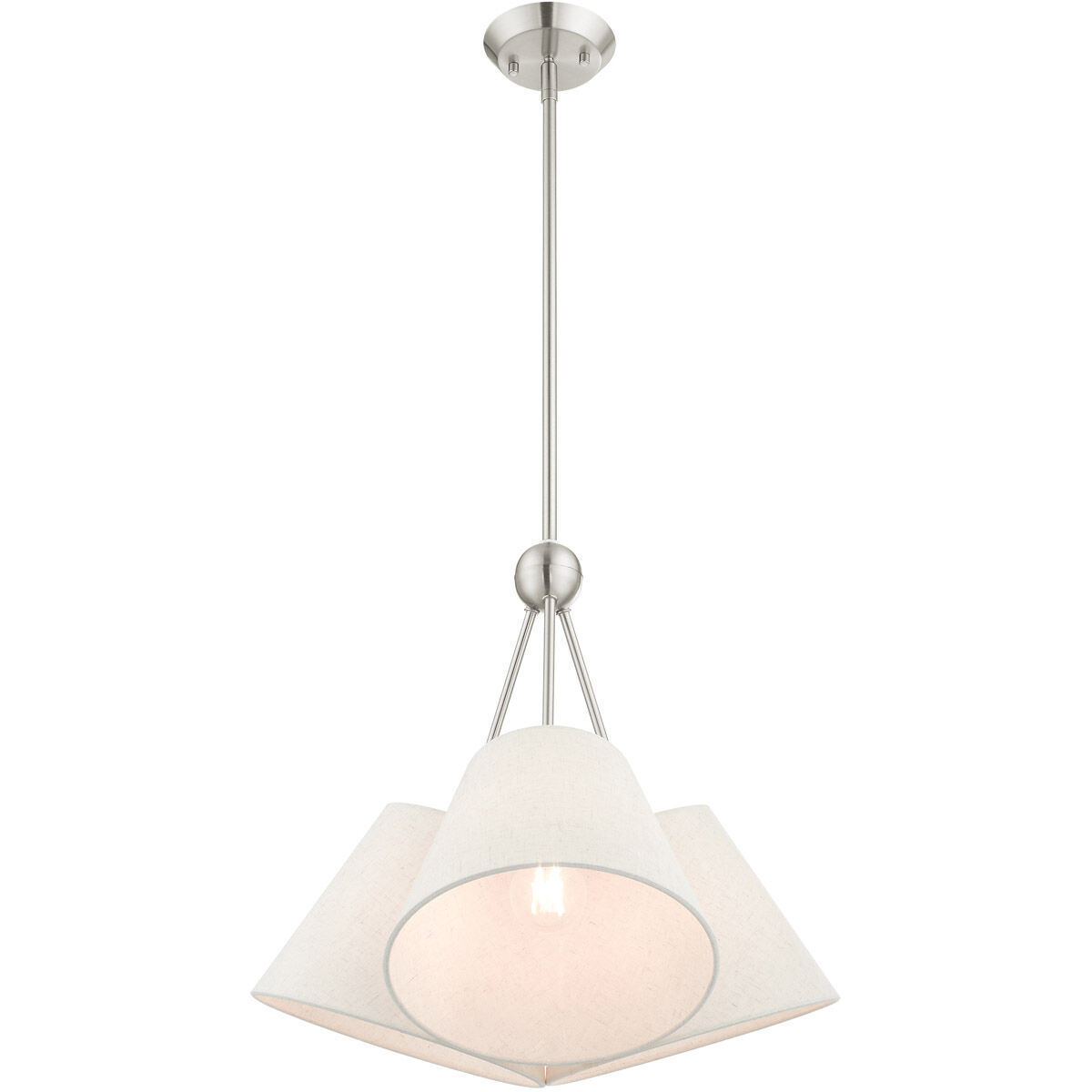 Prato 3 Light 21 inch Brushed Nickel Chandelier Ceiling Light