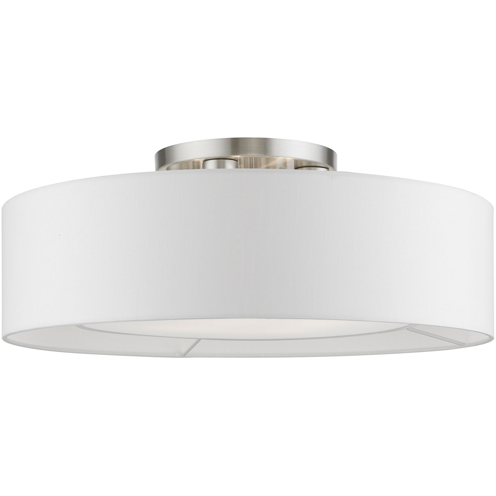 Gilmore 4 Light 21 inch Brushed Nickel with Shiny White Accents Semi-Flush Ceiling Light