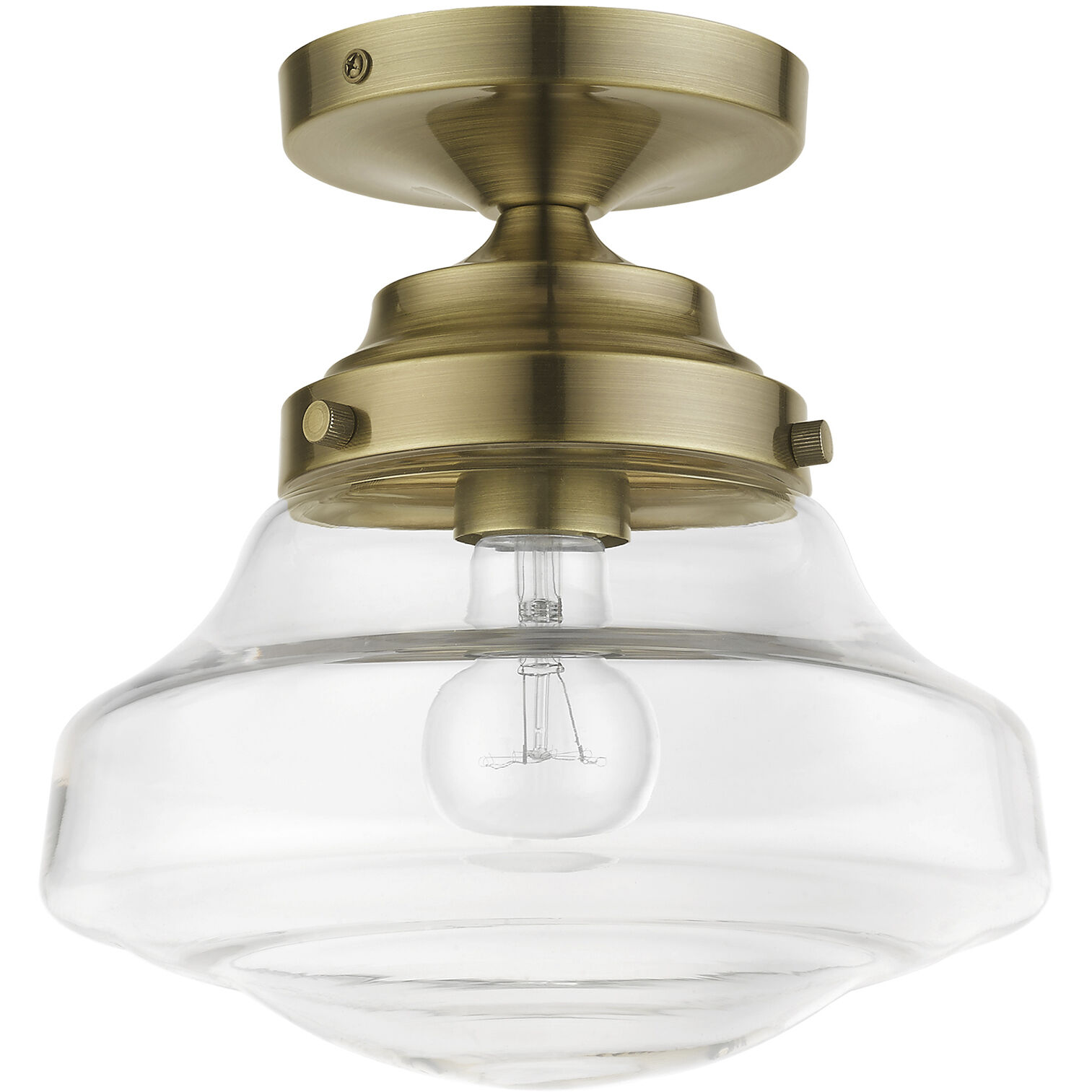 Avondale 1 Light 9 inch Antique Brass Semi-Flush Ceiling Light