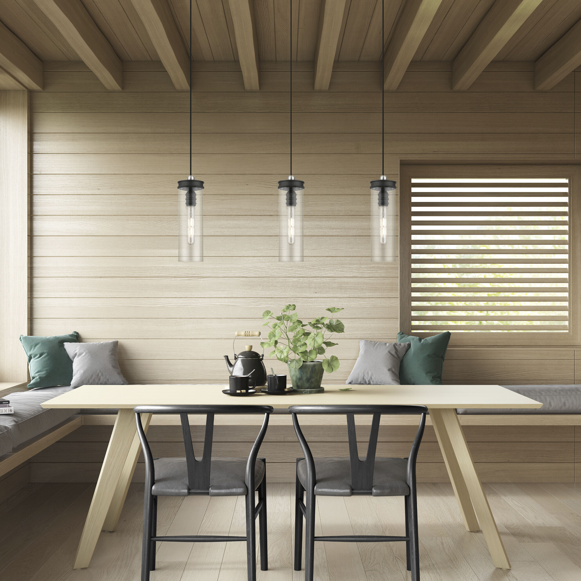 Devoe 1 Light 5.13 inch Black with Brushed Nickel Accent Mini Pendant Ceiling Light