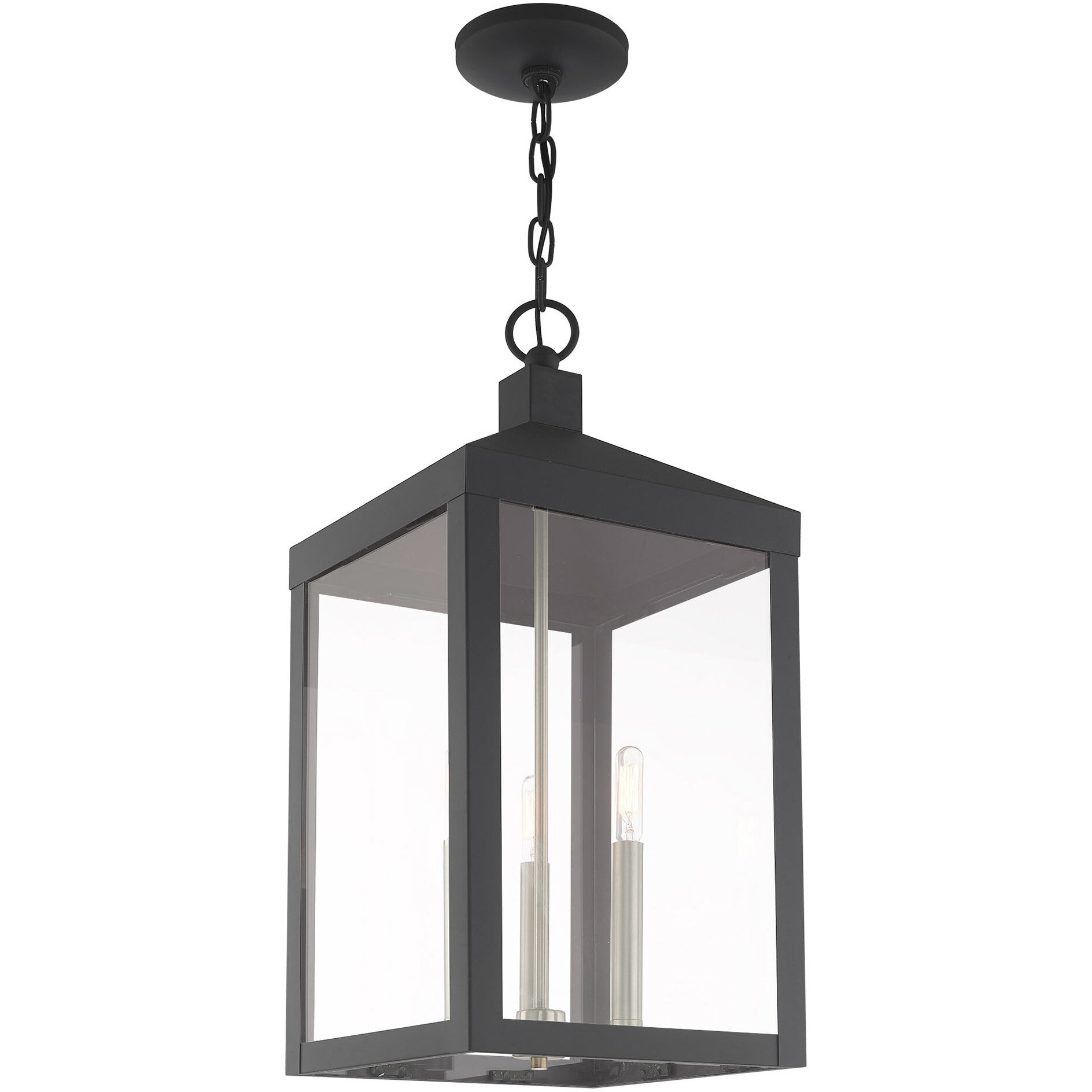 Nyack 3 Light 11 inch Scandinavian Gray Outdoor Pendant Lantern