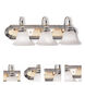 Belmont 3 Light 24 inch Polished Chrome & Polished Brass Vanity Sconce Wall Light