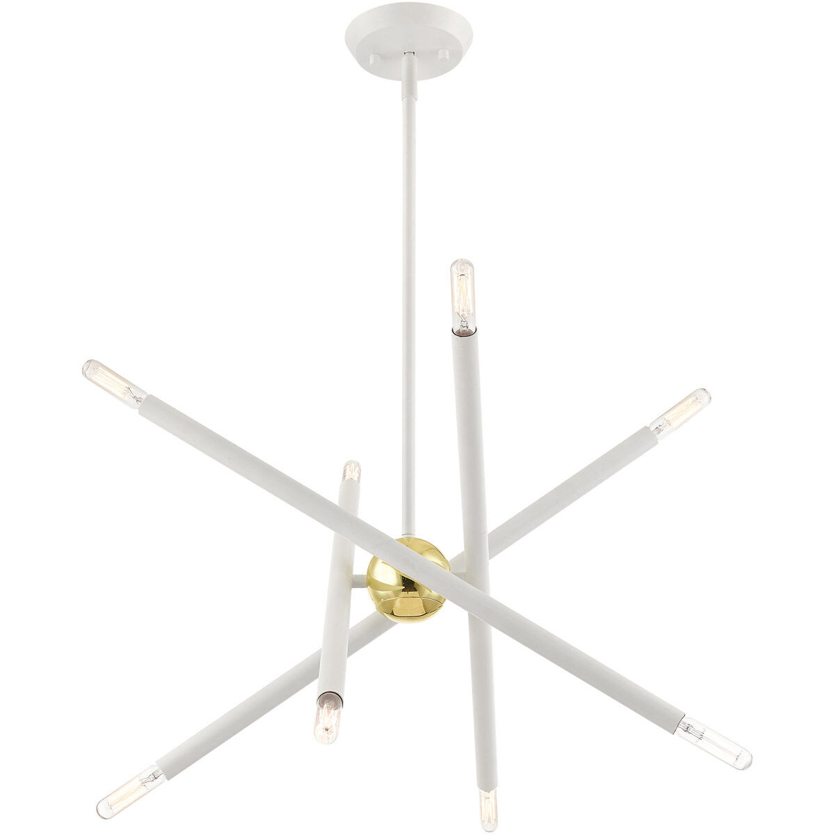 Soho 8 Light 20 inch White with Polished Brass Accents Chandelier Ceiling Light