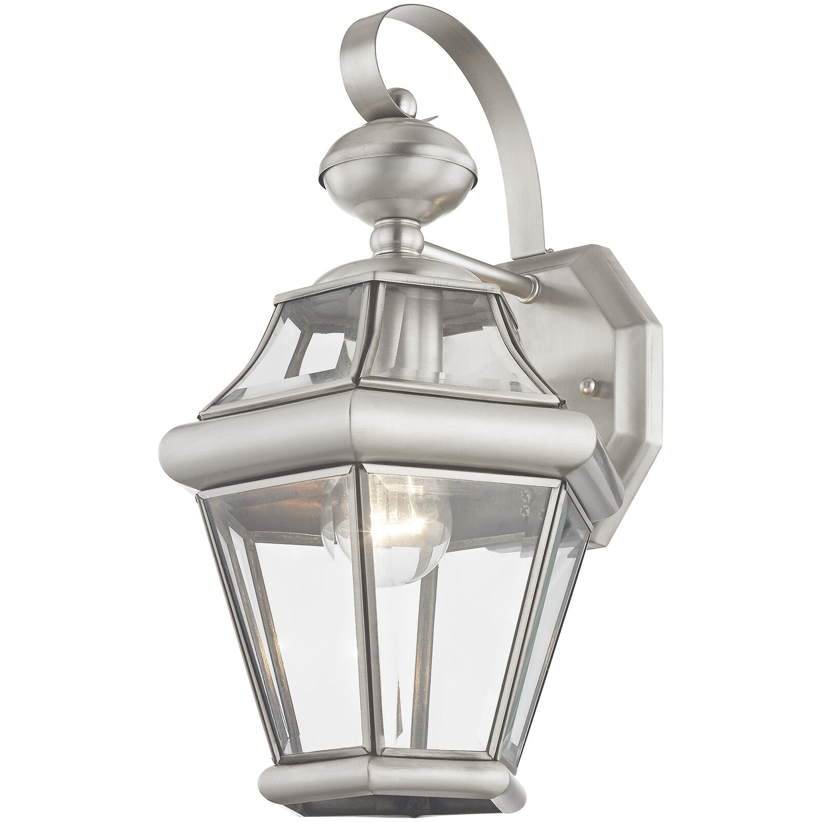 Georgetown 1 Light 15 inch Brushed Nickel Outdoor Wall Lantern