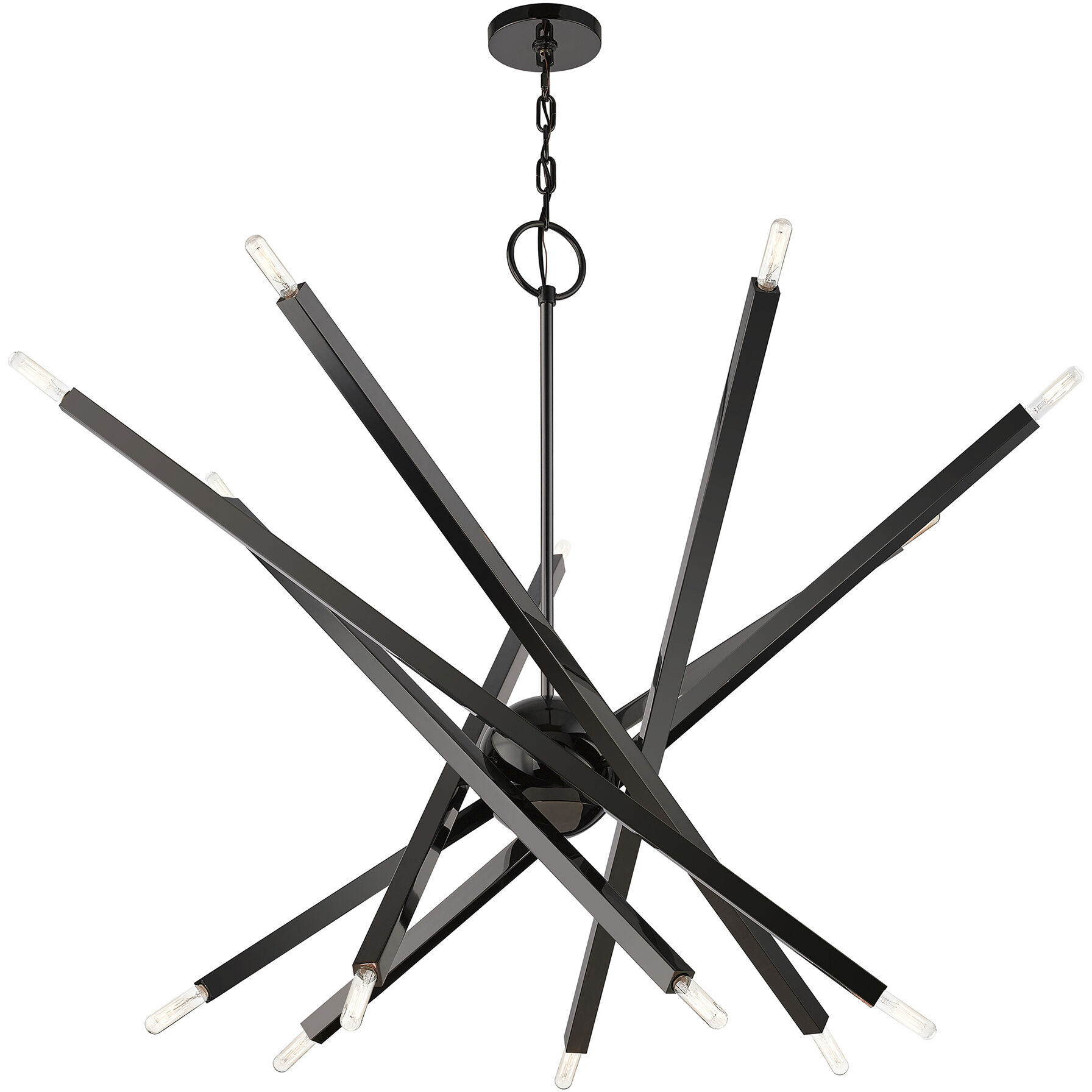 Monaco 14 Light 40 inch Black Chrome Chandelier Ceiling Light, Extra Large