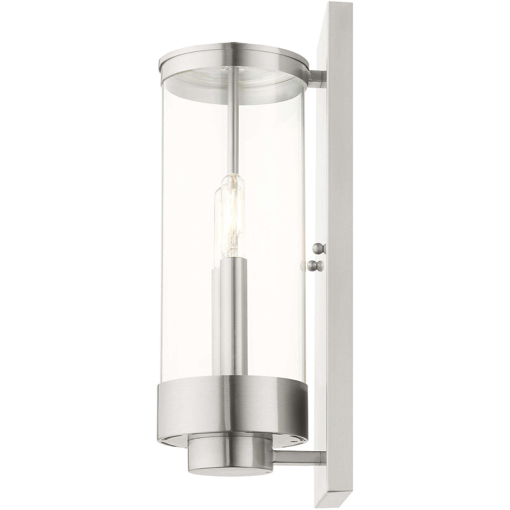 Hillcrest 2 Light 16 inch Brushed Nickel Outdoor Wall Lantern
