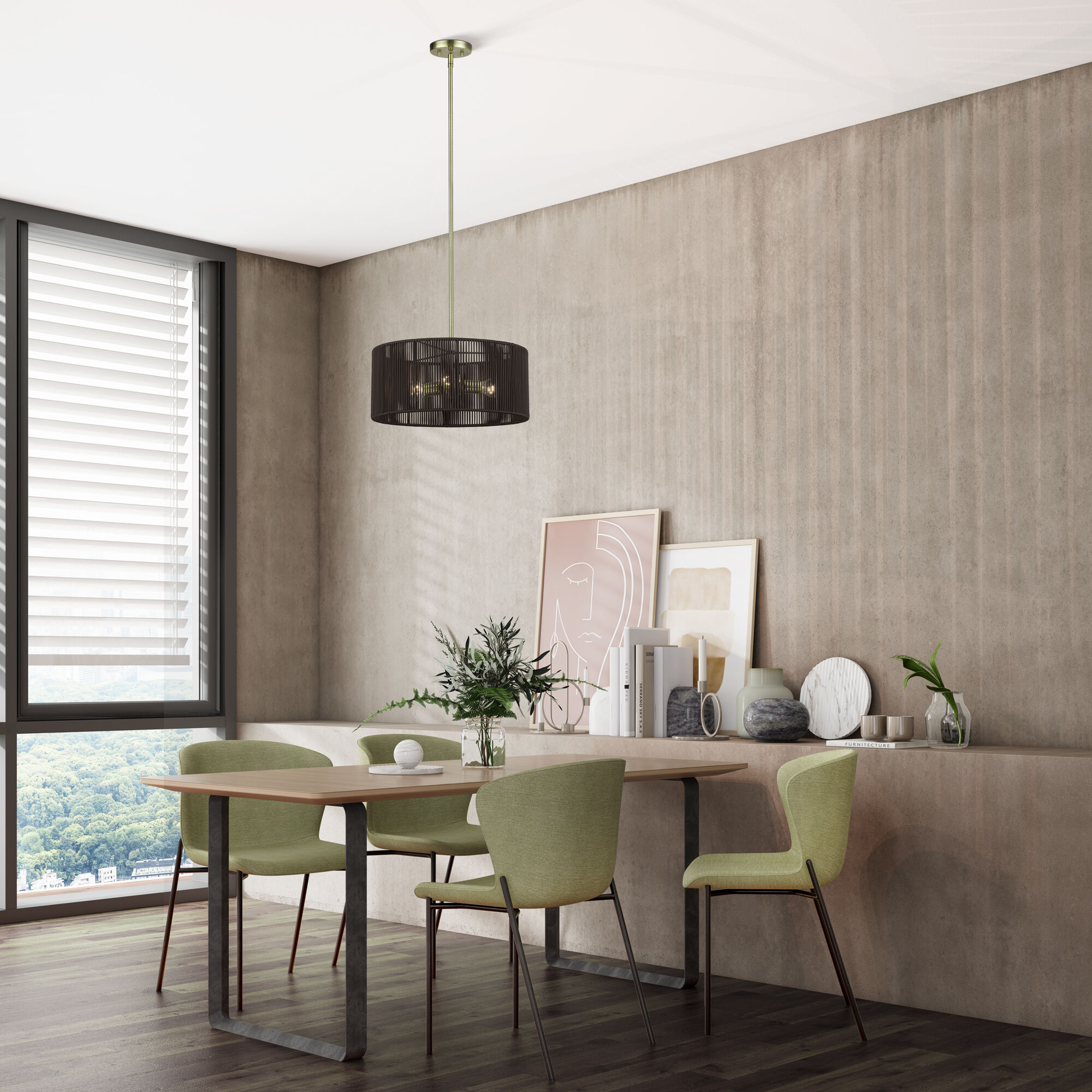 Acordia 3 Light 18 inch Antique Brass Pendant Chandelier Ceiling Light