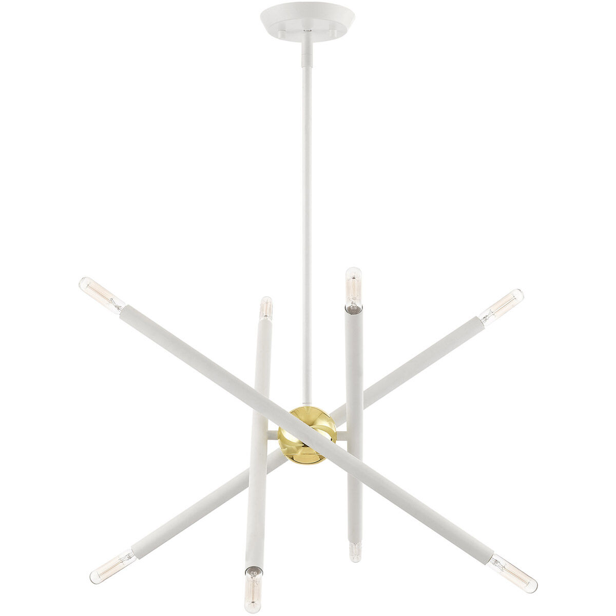 Soho 8 Light 20 inch White with Polished Brass Accents Chandelier Ceiling Light